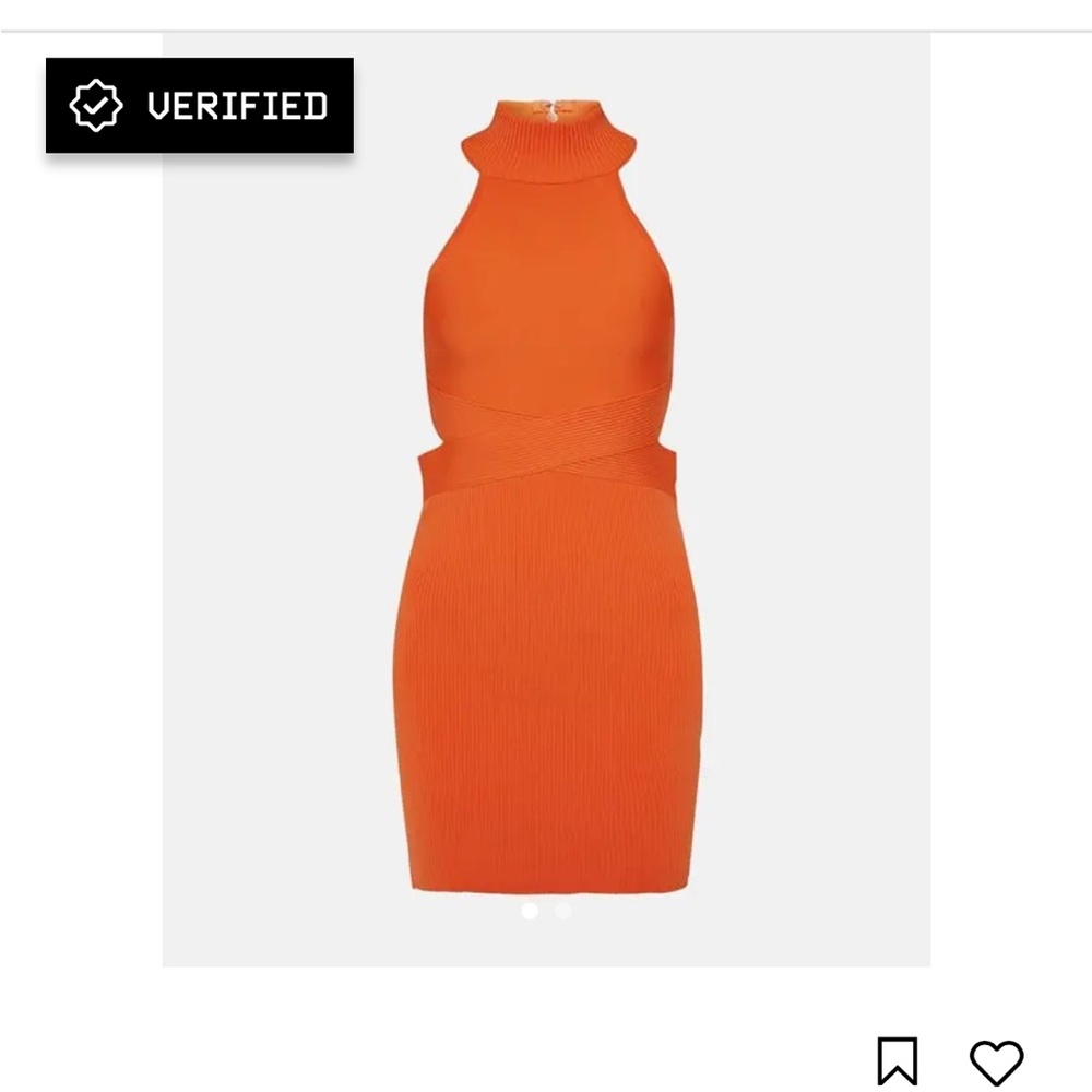 Herve Leger Vibrant Orange Mini Dress